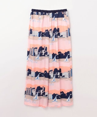 GRACE CONTINENTAL マリンプリントイージーパンツ ピンク