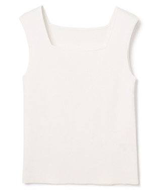 GRACE CONTINENTAL スクエアリブニットトップ ホワイト