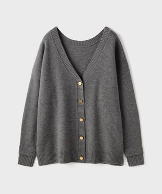 GRACE CONTINENTAL 前後2WAYニットカーディガン グレー
