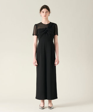 GRACE CONTINENTAL ドレープリボンサロペット ブラック