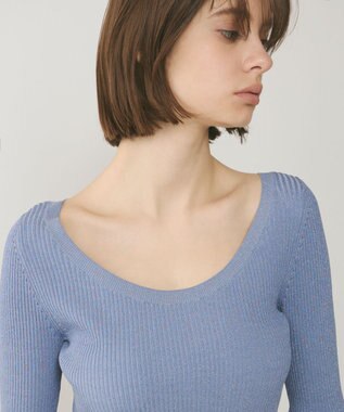 GRACE CONTINENTAL ハイゲージラメニットトップ ブルー