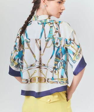 GRACE CONTINENTAL マリンスカーフプリントシャツ キナリ