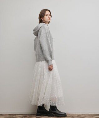 GRACE CONTINENTAL フロッキードットプリーツスカート