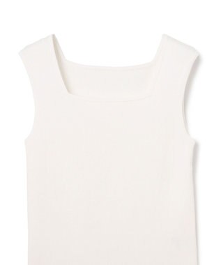 GRACE CONTINENTAL スクエアリブニットトップ ホワイト