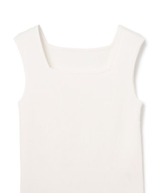 GRACE CONTINENTAL スクエアリブニットトップ ホワイト