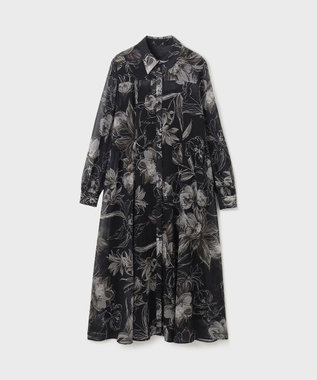 【12月スーパーSALE 15%OFF】 リボン付ロゴフラワープリントワンピース / CONTINENTAL GRACE ワンピース