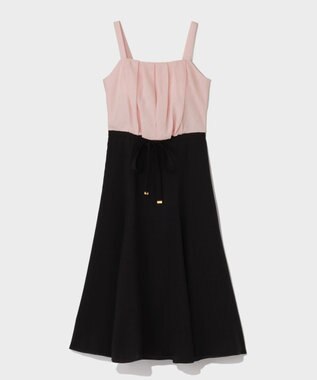 GRACE CONTINENTAL リネンライクバイカラーワンピース ピンク