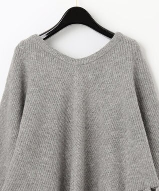 BLESS no.48 ニットコート　ポンチョ　グレー　シルバー フリンジ畦ニットポンチョ / GRACE CONTINENTAL | GRACE