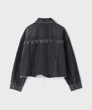GRACE CONTINENTAL フリンジスタッズデニムジャケット ブラック