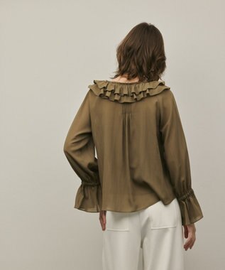 GRACE CONTINENTAL フリルブラウス カーキ