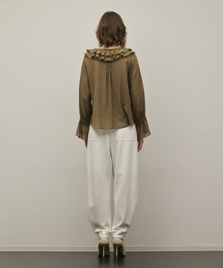 GRACE CONTINENTAL フリルブラウス カーキ