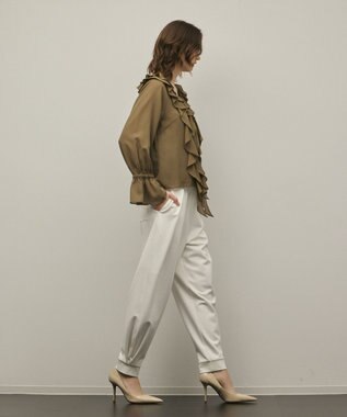 GRACE CONTINENTAL フリルブラウス カーキ