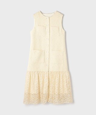 GRACE CONTINENTAL チュールコンビツイードワンピース キナリ