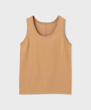 GRACE CONTINENTAL クルーニットトップ キャメル