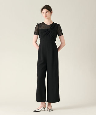 GRACE CONTINENTAL ドレープリボンサロペット ブラック