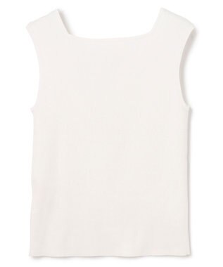 GRACE CONTINENTAL スクエアリブニットトップ ホワイト