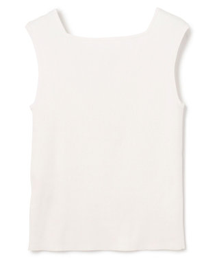 GRACE CONTINENTAL スクエアリブニットトップ ホワイト