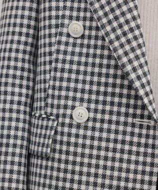 GRACE CONTINENTAL ギンガムダブルジャケット バイカラー