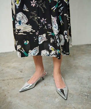 GRACE CONTINENTAL バックコンシャスプリントワンピース ブラック