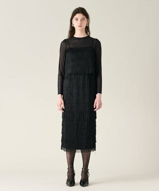 GRACE CONTINENTAL フリンジトップ ブラック