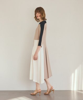 GRACE CONTINENTAL カラーブロックドレス
