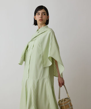 GRACE CONTINENTAL ストライプシャツワンピース グリーン