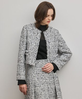 GRACE CONTINENTAL ミックスツイードジャケット ブラック