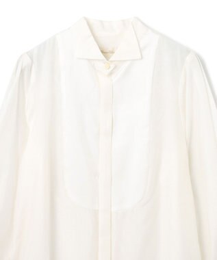 GRACE CONTINENTAL シルクコンビドレスシャツ ホワイト