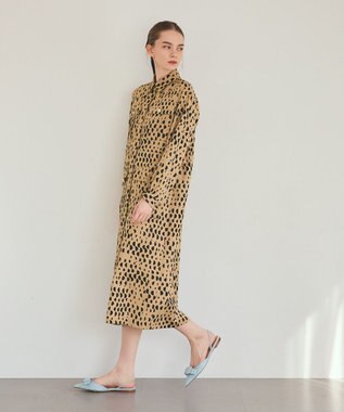 GRACE CONTINENTAL ハーフドットミリタリーワンピース ベージュ