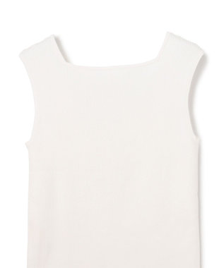 GRACE CONTINENTAL スクエアリブニットトップ ホワイト