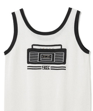 GRACE CONTINENTAL ラメニットノースリーブ ホワイト