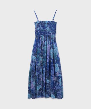 GRACE CONTINENTAL タイダイリーフプリントワンピース ブルー