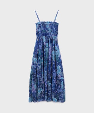 GRACE CONTINENTAL タイダイリーフプリントワンピース ブルー