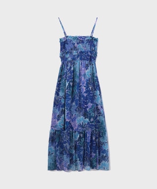 GRACE CONTINENTAL タイダイリーフプリントワンピース ブルー