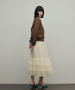 GRACE CONTINENTAL レイヤードニットトップ ブラウン