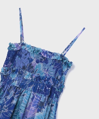 GRACE CONTINENTAL タイダイリーフプリントワンピース ブルー