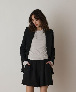 GRACE CONTINENTAL リネンライクダブルジャケット ブラック