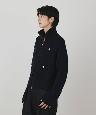 GRACE CONTINENTAL ドライバーズニットカーディガン ネイビー