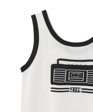 GRACE CONTINENTAL ラメニットノースリーブ ホワイト