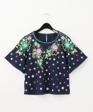 GRACE CONTINENTAL マルチフラワー刺繍トップスsize36 GRACE CONTINENTAL マルチフラワー刺繍トップスsize36