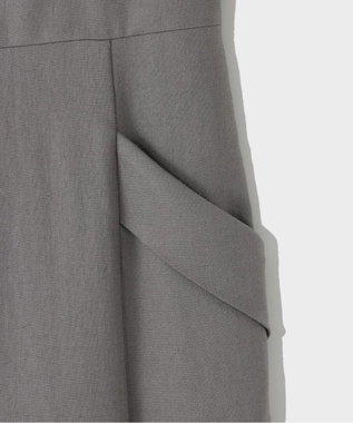 GRACE CONTINENTAL リネンタッチロングドレス グレー