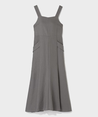 GRACE CONTINENTAL リネンタッチロングドレス グレー