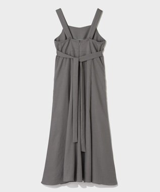GRACE CONTINENTAL リネンタッチロングドレス グレー