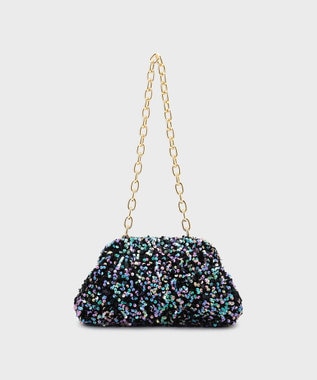 GRACE CONTINENTAL Caterina bertini スパンチェーンバッグ1 ネイビー