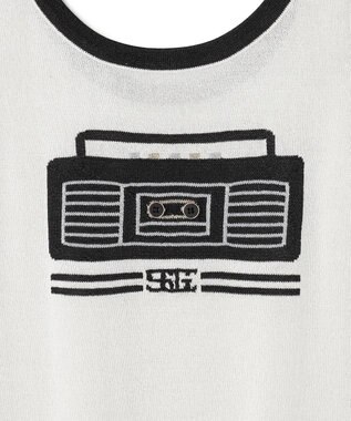 GRACE CONTINENTAL ラメニットノースリーブ ホワイト