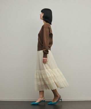 GRACE CONTINENTAL レイヤードニットトップ ブラウン
