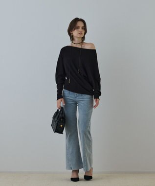 GRACE CONTINENTAL コーデュロイフレアパンツ ブルー