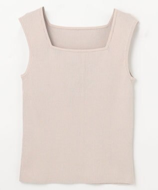 GRACE CONTINENTAL スクエアリブニットトップ グレー