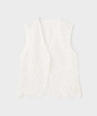 GRACE CONTINENTAL レース刺繍ベスト ホワイト