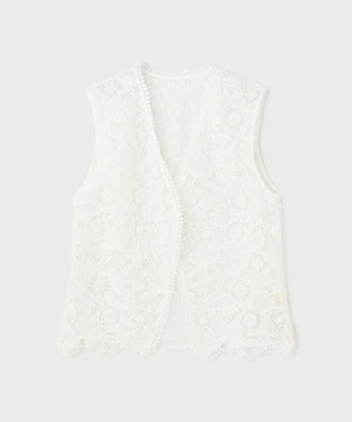 GRACE CONTINENTAL レース刺繍ベスト ホワイト